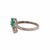14K White Gold and Emerald and Diamond Flower Ring