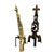 19th C. French Gothic Revival Brass Andirons