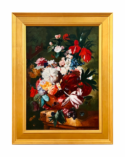 Continental Floral Still Life Painting 19th Century