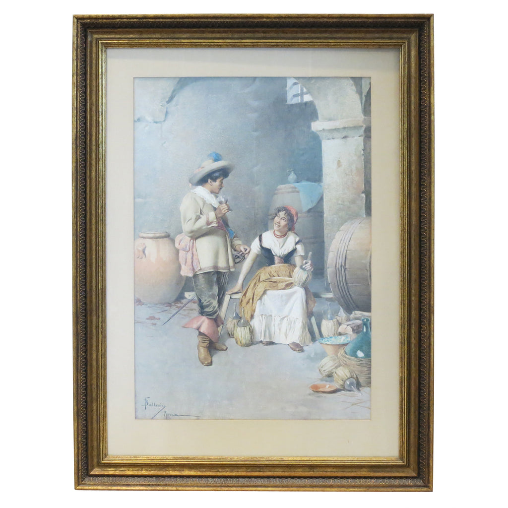 Francesco Ballesio Italian Watercolor Painting 19th Century front