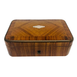 French 19th C. Kingwood Jewel Box With Key front closed