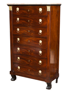 French Neoclassical Bronze Mounted Mahogany Chest Of Drawers front