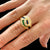 Charles Krypell 18K Gold Diamond Sapphire & Emerald Ring
