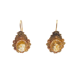 14K Rose & Yellow Gold Citrine Pierced Earrings