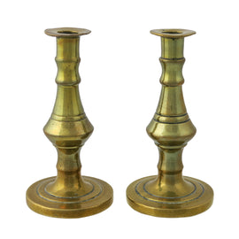 Nineteenth Century Miniature Brass Candlesticks