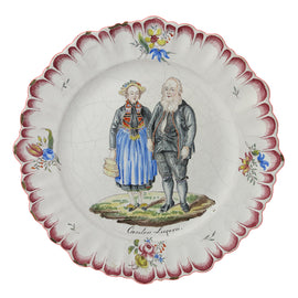 Pair Continental Faience Plates 19th Century