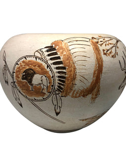 Vintage Native American Acoma Pottery Bowl E. Lend / G.Lend