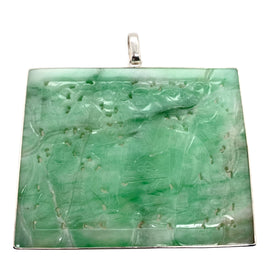 Chinese Jadeite Pendant With Silver Mounts c, 1900