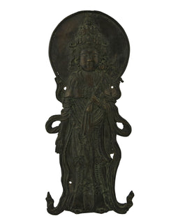 Japanese 18th/19th Century Bronze Figural Deity Plaque front
