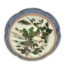 Japanese Meiji Period Scenic Decorated Porcelain Bowl top