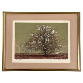 Joichi Hoshi “Tree“, Japanese Woodcut Print 1974