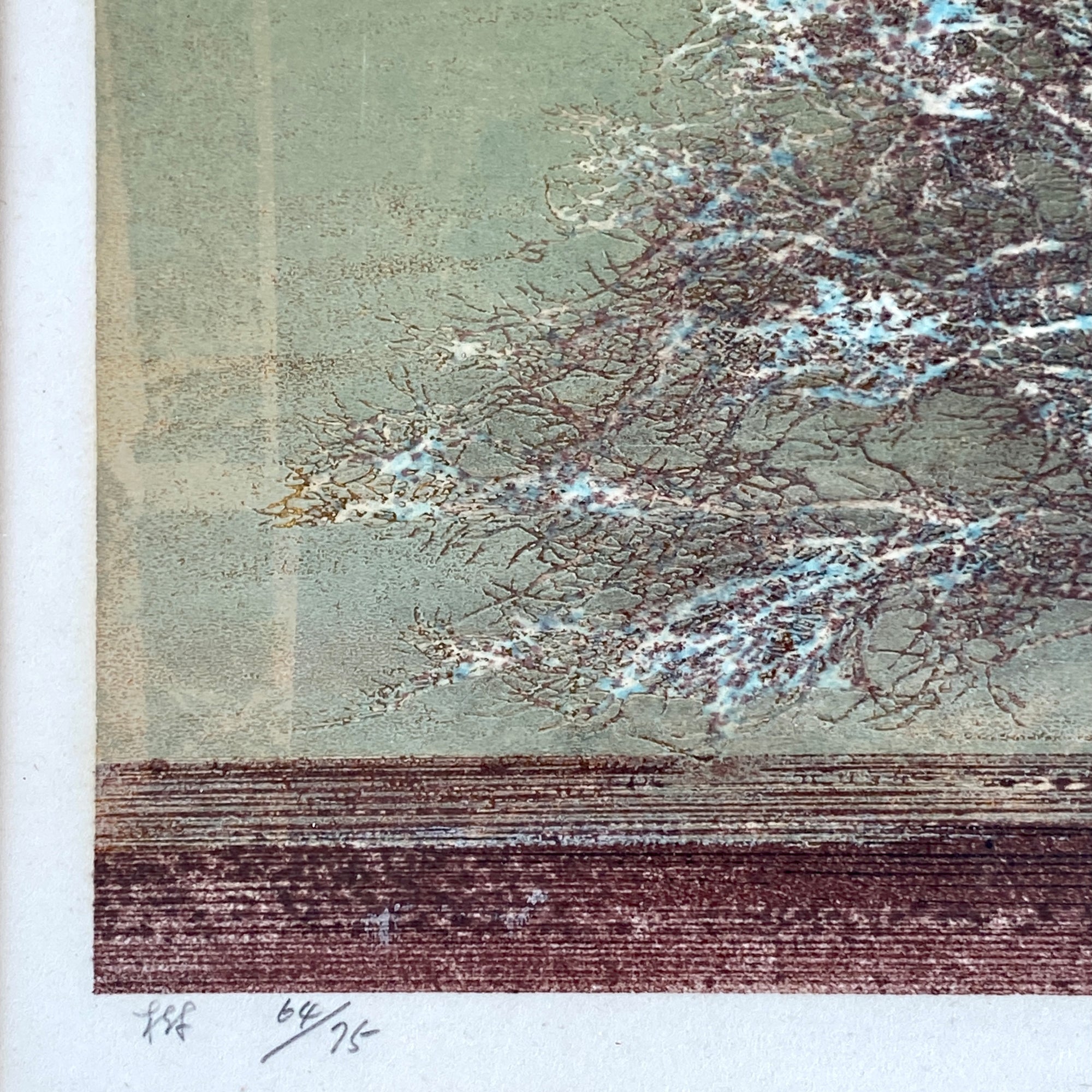 Joichi Hoshi “Tree“, Japanese Woodcut Print 1974 – Acanthus Antiques