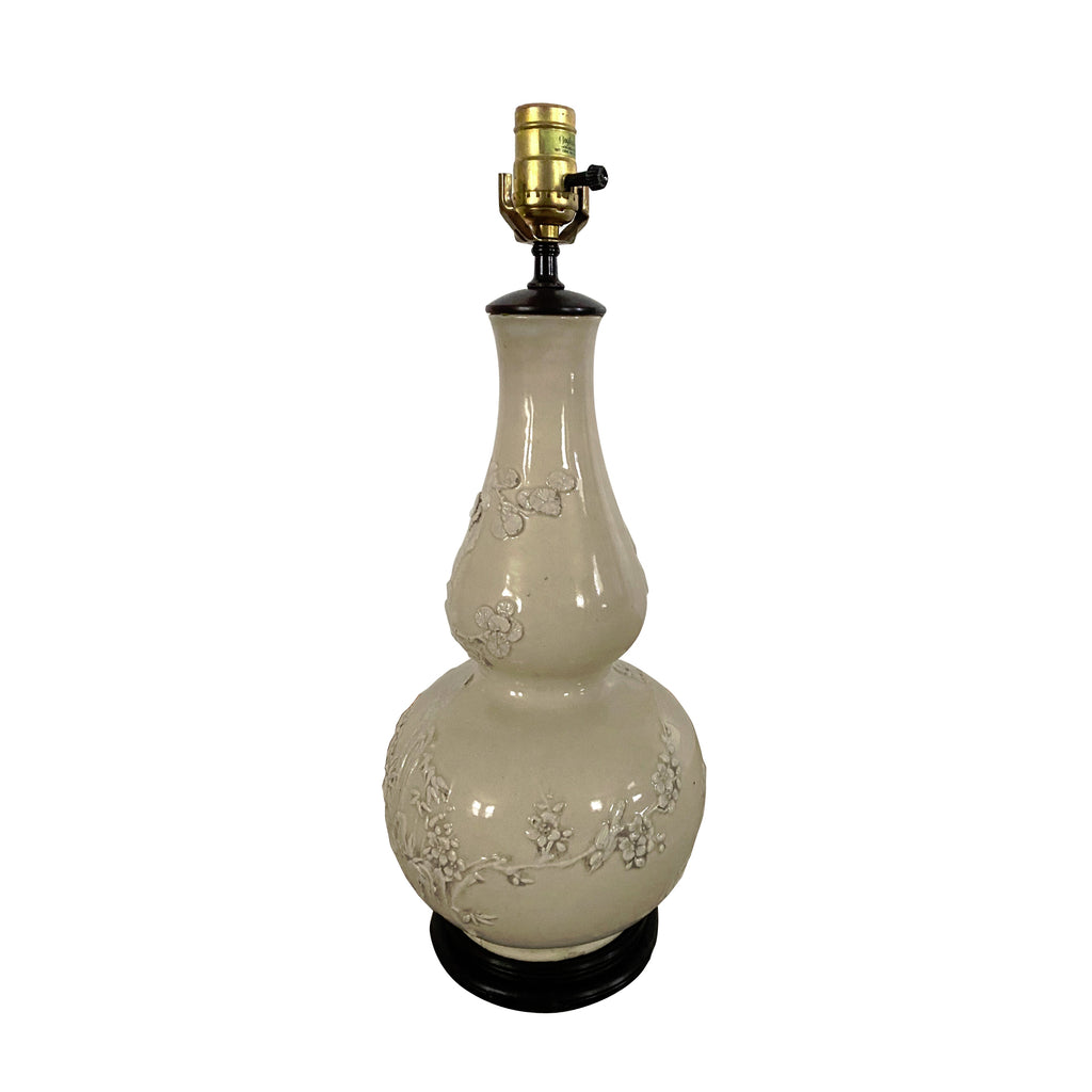 19th Century Chinese Blanc De Chine Porcelain Double Gourd Lamp