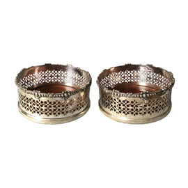 Late 19th English Plate Reticulated Wine Coasters front