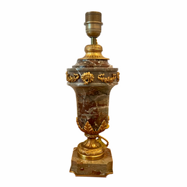 Pair Of French Marble And Gilt Bronze Urn Lamps 1880