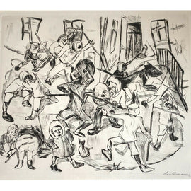 Max Beckmann “Spielende Kinder” Etching 1918