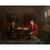 19th C. Interior Figural Genre Scene Oil on Canvas