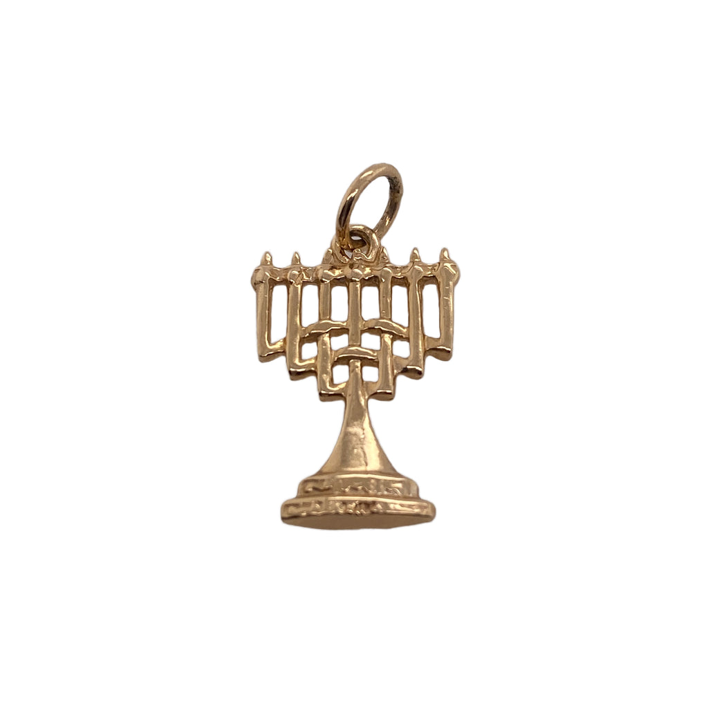 Vintage 14K Gold Judaica Menorah Charm or Pendant