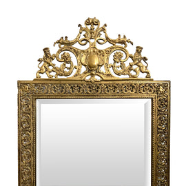 French 19th C. Baroque Style Bronze Mirror