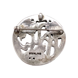 Modernist Sterling Silver Leaf Brooch & Pendant back view