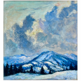 Max Kocke-Wichemann “ Winter Mountains “ Painting Oil On Canvas