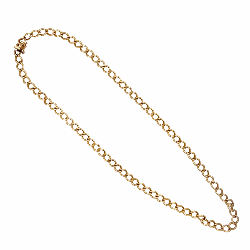 14K Gold Cable Link Chain Link Necklace