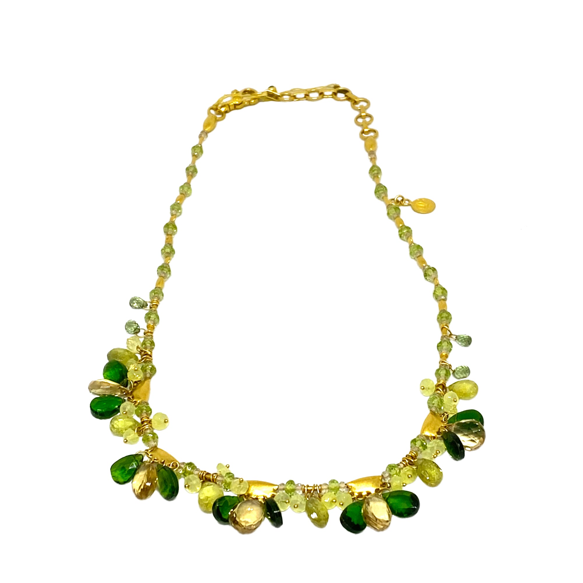 Buy 22Kt Simple Precious Emerald Stone Gold Necklace 110VG7225 Online from  Vaibhav Jewellers