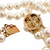 14K Gold Double Strand Akoya Cultured Pearl Necklace