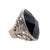 Sterling Silver Faceted Onyx Ring Side