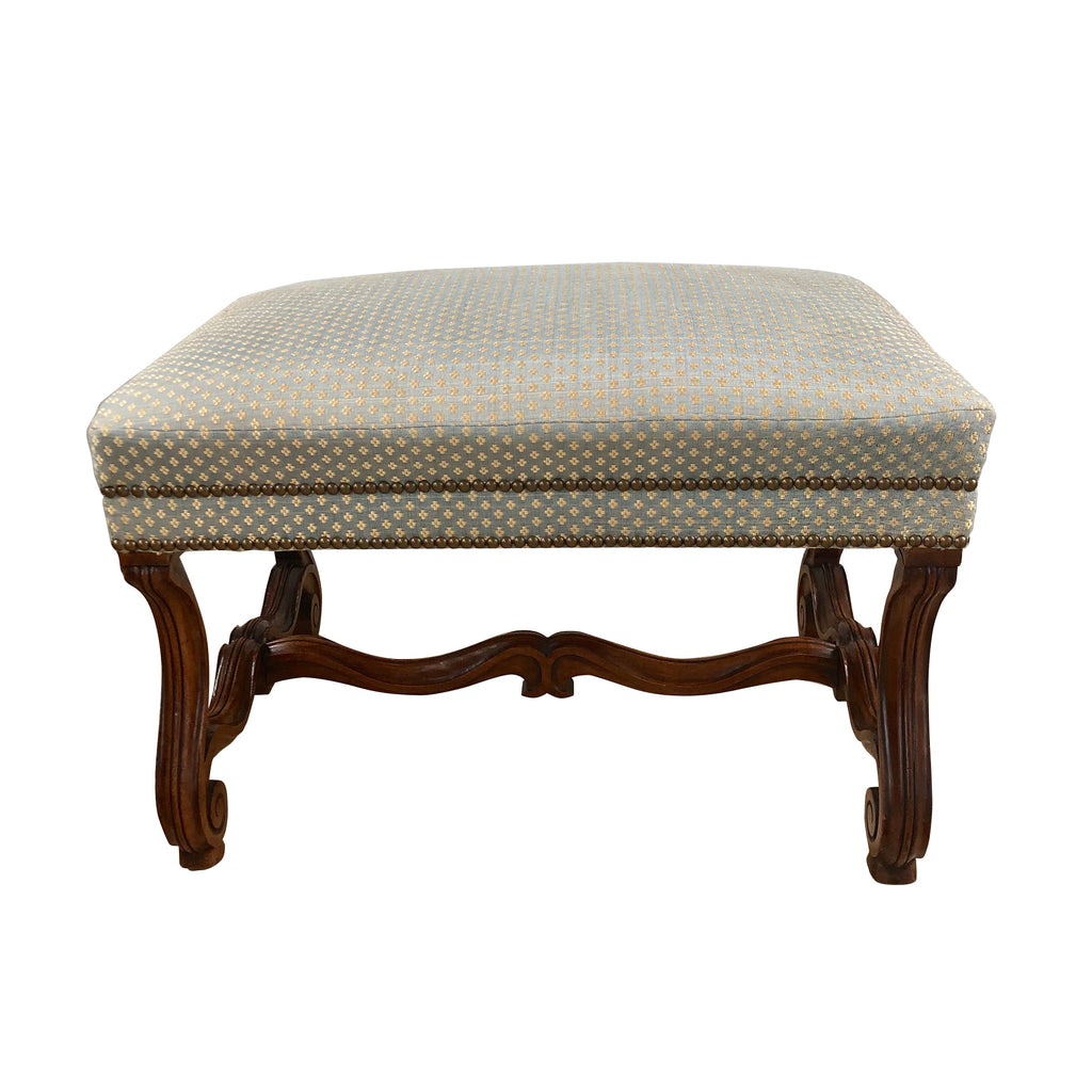 19th C. Baroque Style Walnut Small Bench or Stool
