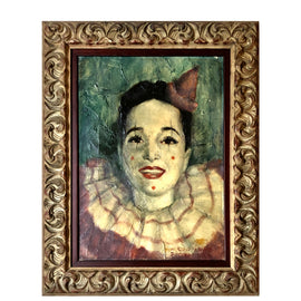 Portrait of a Female Clown by W. Courtland Butterfield with Frame