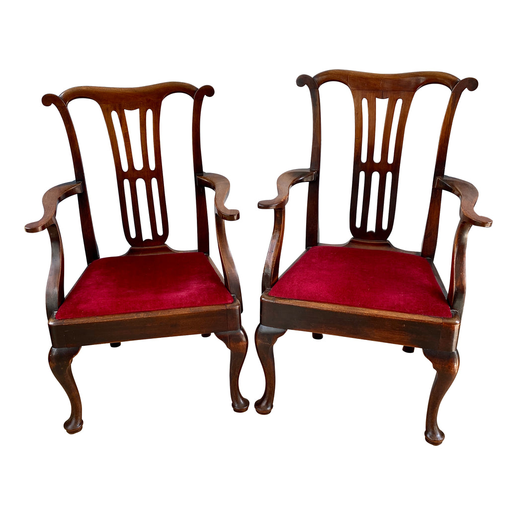 Pair Of 18th Century Mahogany George III Armchairs pair