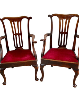Pair Of 18th Century Mahogany George III Armchairs pair