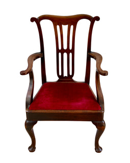 Pair Of 18th Century Mahogany George III Armchairs single with arms