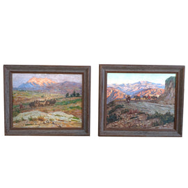 Pair Of Impressionist Landscapes Henry Sene, French front