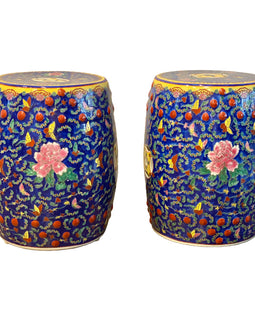 Pair Of Vintage Chinese Porcelain Garden Seats