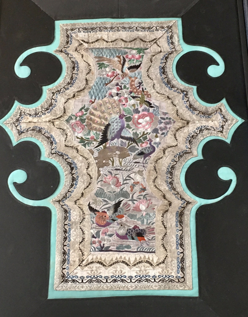 Pair of Chinese 19th Century Pictorial Silk Needlework Panels
