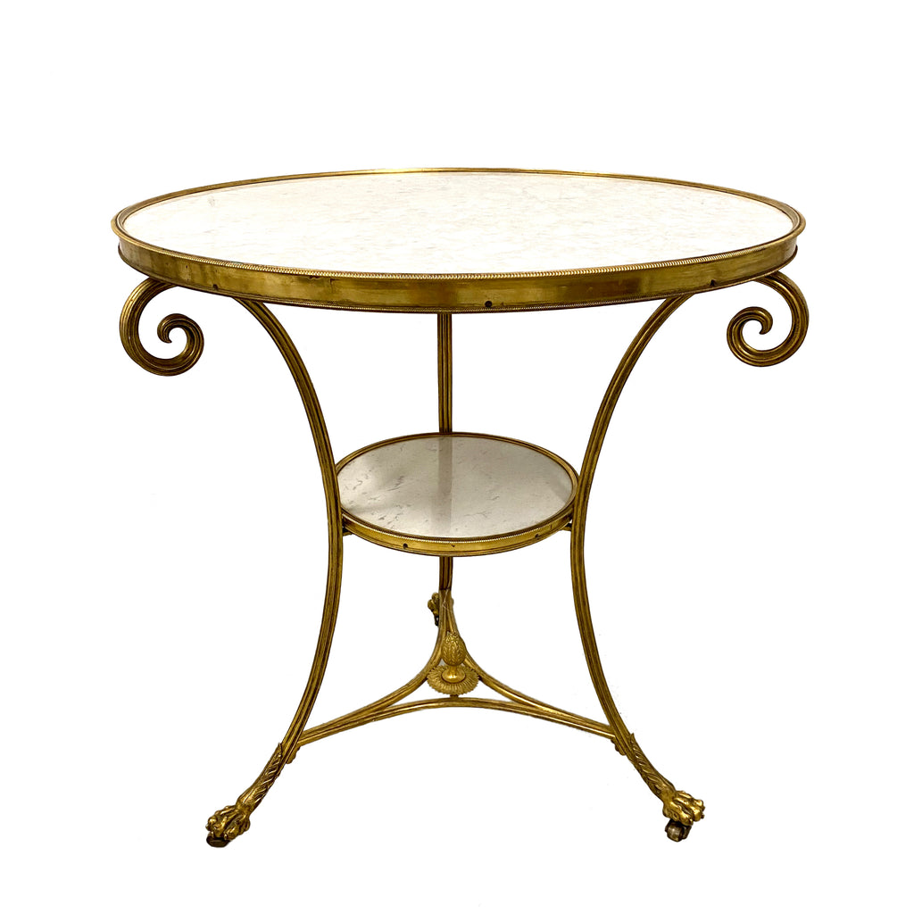 19th C. French Bronze and Marble Gueridon / Table