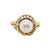 Vintage 18K Gold Diamond & Cultured Pearl Ring