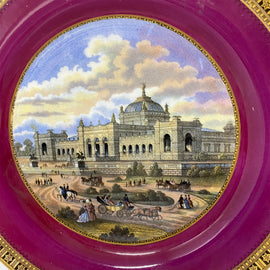 Rare Pair of Philadelphia Exhibition Porcelain Plates 1876