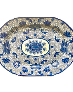 English Blue & White Staffordshire Ceramic Platter c. 1840