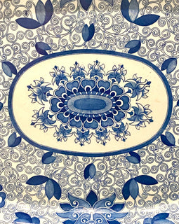 English Blue & White Staffordshire Ceramic Platter c. 1840