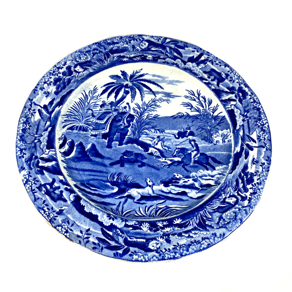 19th Century English Blue & White Staffordshire Plate