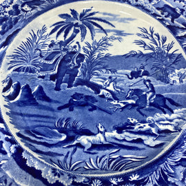 19th Century English Blue & White Staffordshire Plate