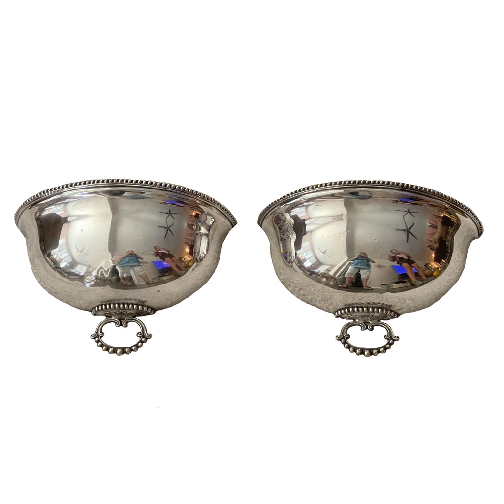 Pair Of Silver On Copper Plated Wall Pockets Circa 1880