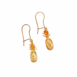 Pair of 14K Gold Pineapple Dangling Pierced Earrings