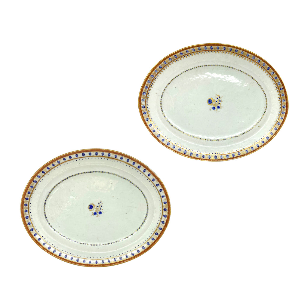Pair Of 18th Century Chinese Export Porcelain Oval Platters