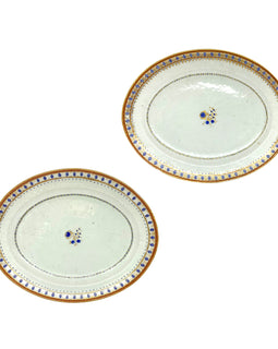 Pair Of 18th Century Chinese Export Porcelain Oval Platters