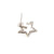Platinum diamond star stud earrings, back view showing three-dimensional star shape.