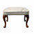 Queen Anne Style Carved Walnut Upholstered Foot Stool front
